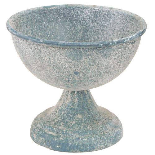 Floristik24 Cup Bowl Small Metal Blue White Antique Ø12cm H10.5cm 2pcs