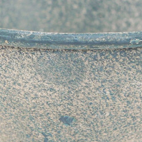 Floristik24 Cup Bowl Small Metal Blue White Antique Ø12cm H10.5cm 2pcs