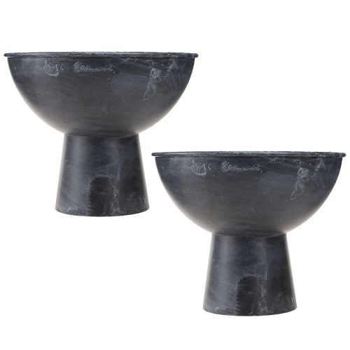 Floristik24 Cup Bowl Metal Plant Bowl Anthracite Ø20.5cm 2pcs