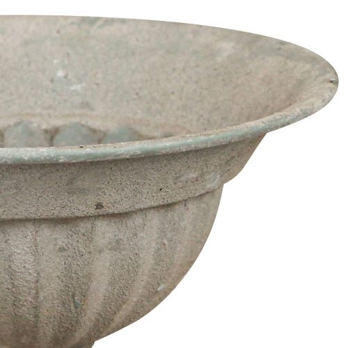 Floristik24 Cup bowl with base metal vintage grey Ø16cm H14.5cm