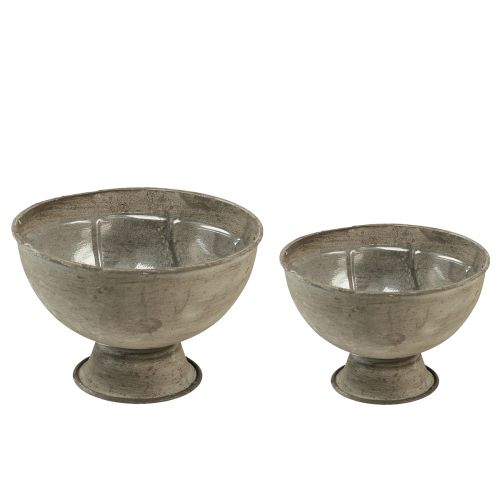 Cup bowl decorative trophy metal gray Ø12.5/15cm set of 2