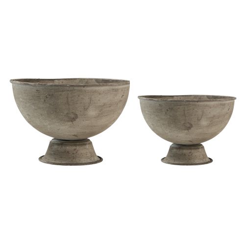 Floristik24 Trophy bowl decorative trophy metal grey Ø12.5/15cm set of 2
