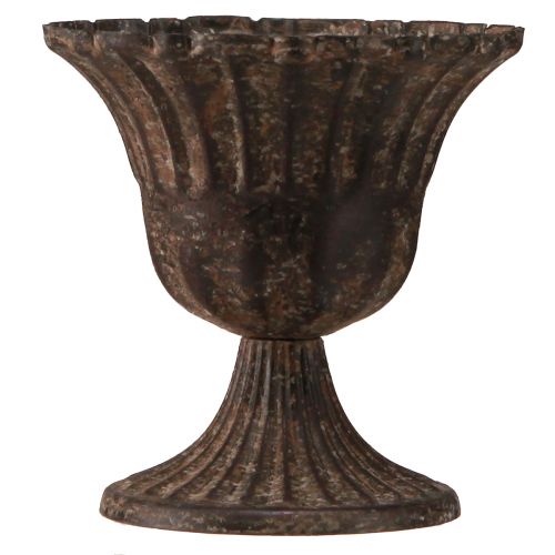 Floristik24 Cup vase decorative cup metal brown antique Ø14cm H12cm