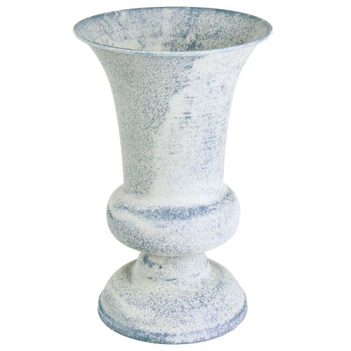 Product Antique white and blue chalice-shaped flower vase, Ø17cm H24cm