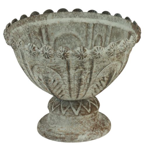 Floristik24 Cup vase metal decorative cup brown white Ø15cm H12.5cm