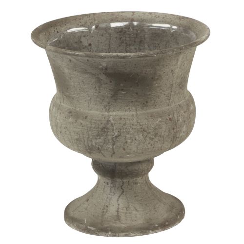 Product Cup vase metal decorative bowl gray antique Ø13.5cm H15cm