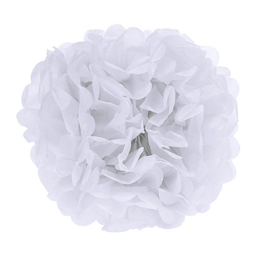 Pompom paper Ø30cm white 5pcs