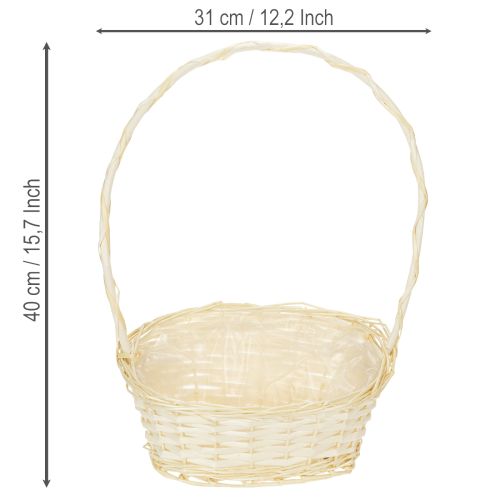 Gift basket 27cm x 18cm H43cm light | Floristik24.ie