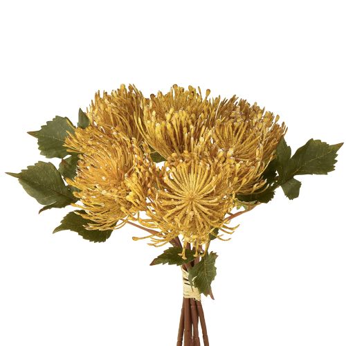 Product Protea artificial Leucospermum pincushion yellow 30cm 6 pcs