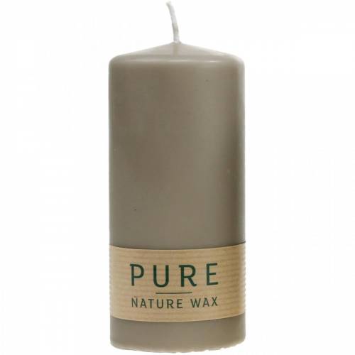Product Pure pillar candle brown 130/60 natural wax candle sustainable stearin and rapeseed