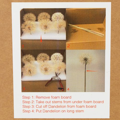 Product Artificial dandelion decorative flower for modern interior design, home accessory, 50cm, 4 pieces