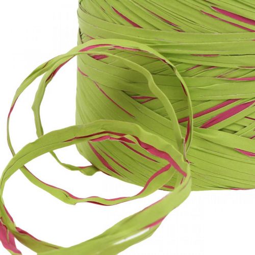 Product Raffia ribbon light green, pink, poly raffia 200m
