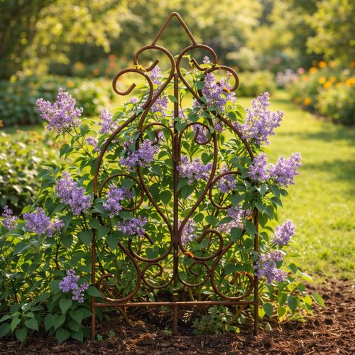 Product Trellis with a romantic design for roses and climbing plants in flower beds, 64cm