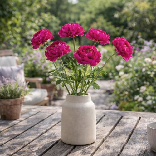 Product Artificial ranunculus as a single flower for timeless and versatile interior design, 51cm, 3 pieces