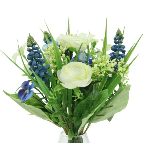 Floristik24 Ranunculus bouquet with grape hyacinths white 25cm
