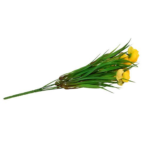 Floristik24 Ranunculus bouquet with grass 35cm yellow