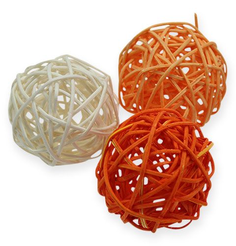 Floristik24 Rattan balls 4.5cm orange apricot 30 pcs