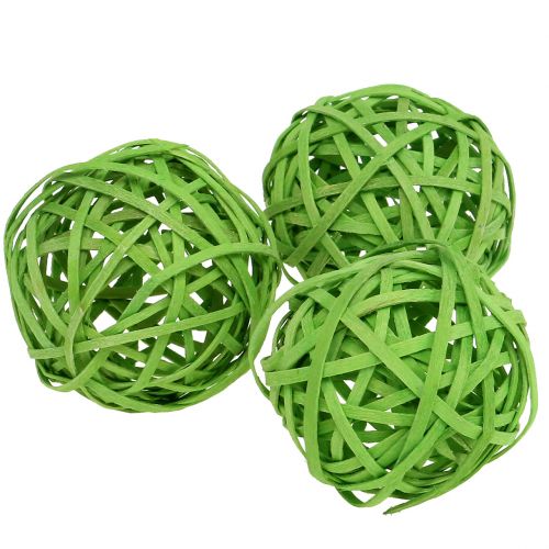 Floristik24 Rattan ball light green Ø6cm 6pcs