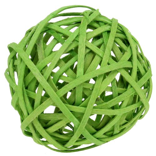 Product Rattan ball light green Ø6cm 6pcs