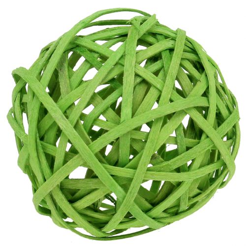Floristik24 Rattan ball light green Ø6cm 6pcs