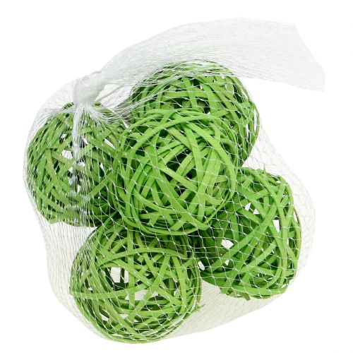 Floristik24 Rattan ball light green Ø6cm 6pcs