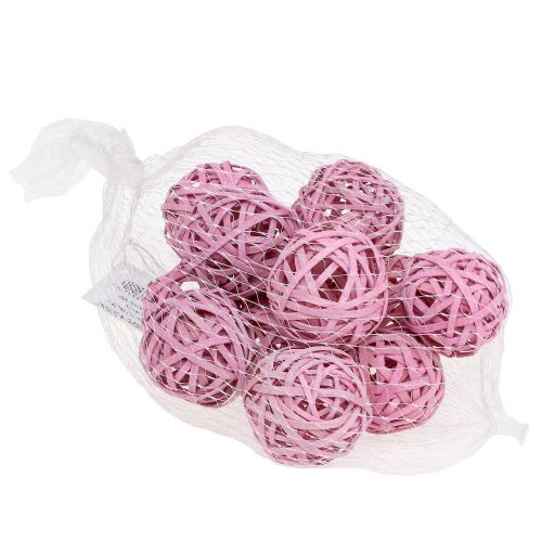 Floristik24 Rattan ball pink Ø4cm 12pcs