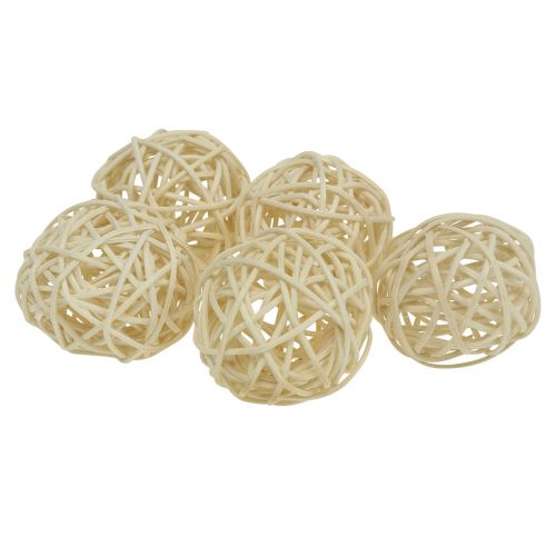 Rattan ball bleached Ø4cm 24 pcs