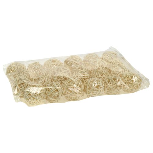 Product Rattan ball bleached Ø4cm 24 pcs