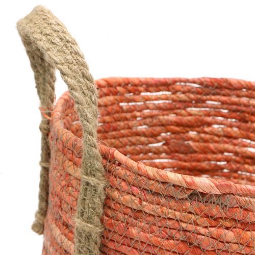 Floristik24 Rattan basket nature/orange Ø40/32/26cm 3pcs
