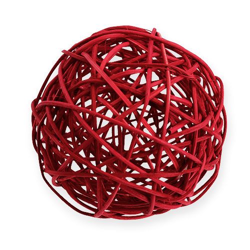 Floristik24 Rattan ball 10cm red 10pcs