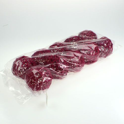 Floristik24 Rattan ball Ø10cm Fuchsia 10pcs