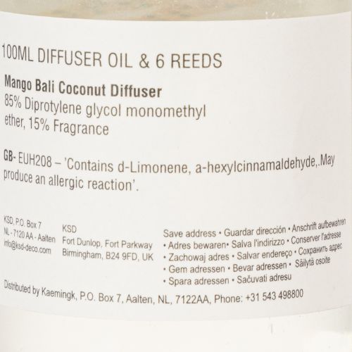 Product Room fragrance diffuser with exotic coconut and mango scent for long-lasting freshness at home, 19cm, 2 pieces