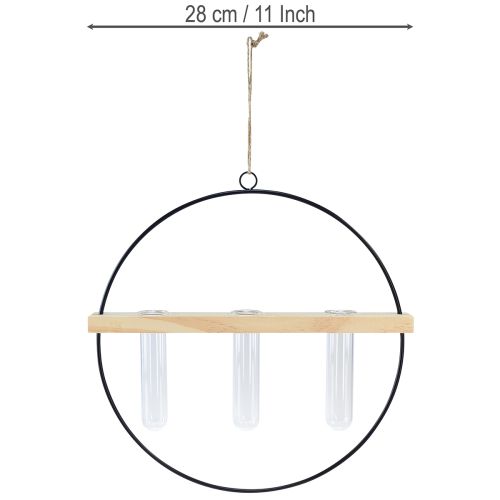 Product Test tube decorative vase, metal ring, black, hanging, modern