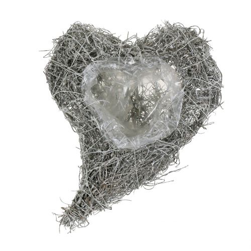 Product Vine heart washed white 16cm x 21cm 1pc