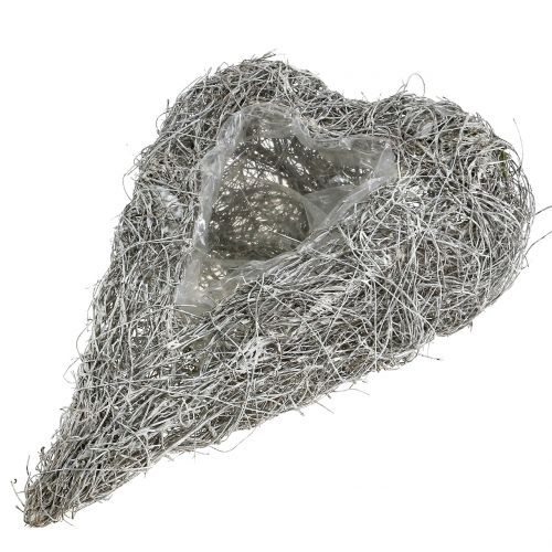 Vine heart for planting white washed 35cm x 23cm 1p | Floristik24.ie