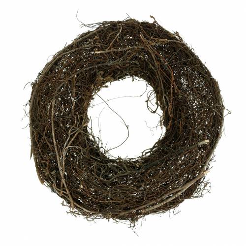 Vine wreath with willow natural Ø30cm 2pcs