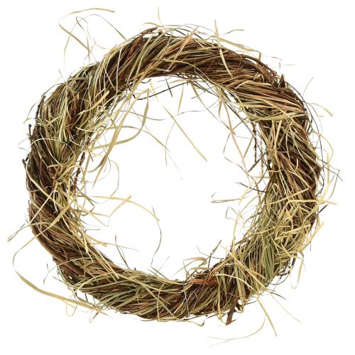 Floristik24 Vine wreath natural wreath with hay brown green Ø25cm 3 pcs