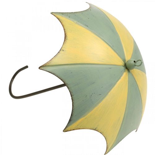 Floristik24 Metal umbrellas, spring, hanging umbrellas, autumn decoration pink/green, blue/yellow H29.5cm Ø24.5cm set of 2
