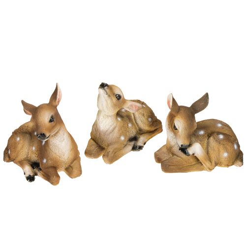 Floristik24 Deer decoration fawn figure lying table decoration 13×6.5×12cm 3pcs