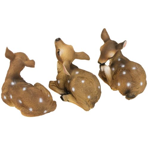 Deer decoration fawn figure lying table decoration 13×6.5×12cm 3pcs | Floristik24.ie