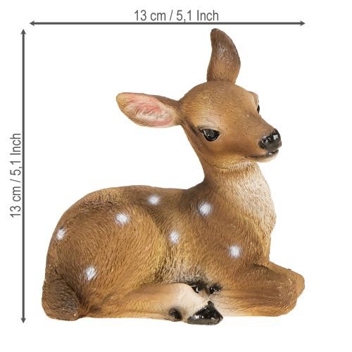 Deer decoration fawn figure lying table decoration 13×6.5×12cm 3pcs | Floristik24.ie