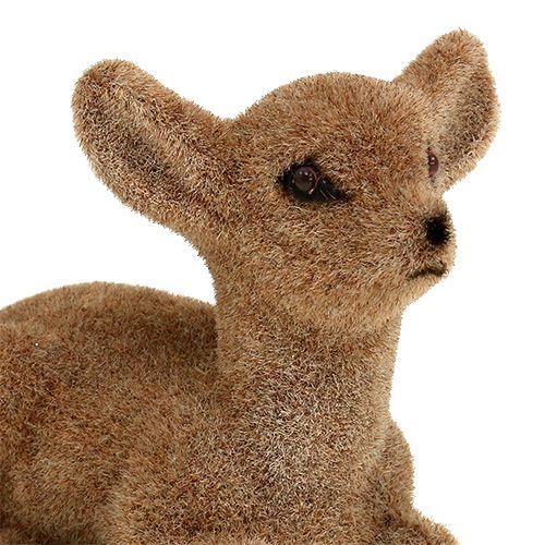 Floristik24 Deer sitting flocked 8cm 6 pcs