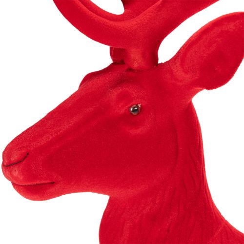 Decorative figurine of a standing deer, large, flocked Christmas decoration, 85cm | Floristik24.ie
