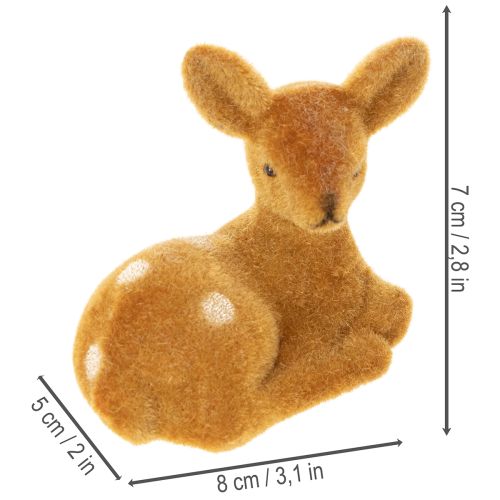 Decorative reclining fawn figurine for table decoration, 8cm, 6 pieces | Floristik24.ie