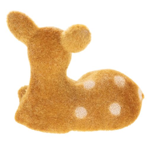 Decorative reclining fawn figurine for table decoration, 8cm, 6 pieces | Floristik24.ie