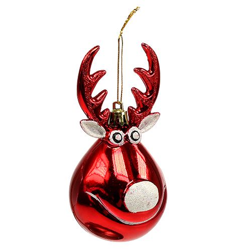 Floristik24 Reindeer hanger plastic red 11cm 1p