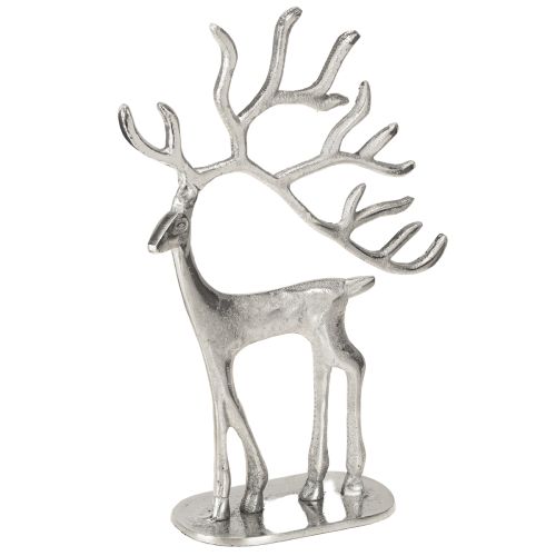 Product Reindeer decoration deer figure metal silver H31cm