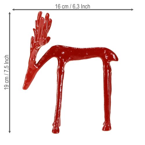 Floristik24 Reindeer decoration metal figure Christmas decoration red 16×13×19cm