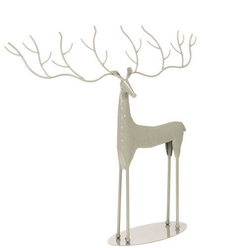 Decorative deer sculpture with large antlers, modern metal look, 48cm buy online | Floristik24.ie