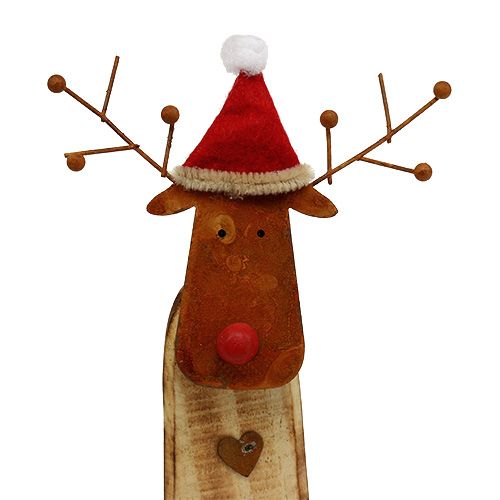 Floristik24 Reindeer with hat wood nature 32cm